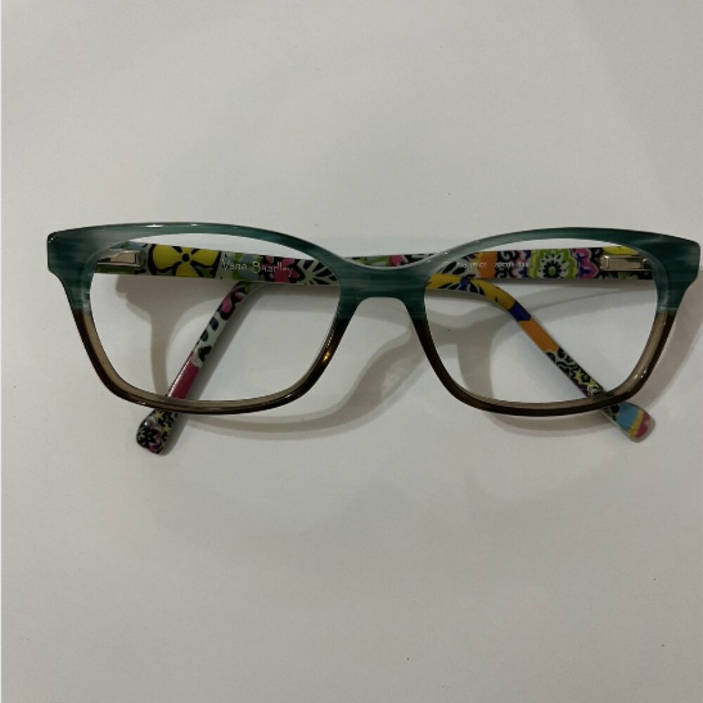 NEARLY NEW VERA BRADLEY GRACE RIO (RIO) RECTANGLE FRAMES EYEGLASSES 53-15-135